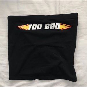 GRAPHIC FLAME BLACK TUBE TOP